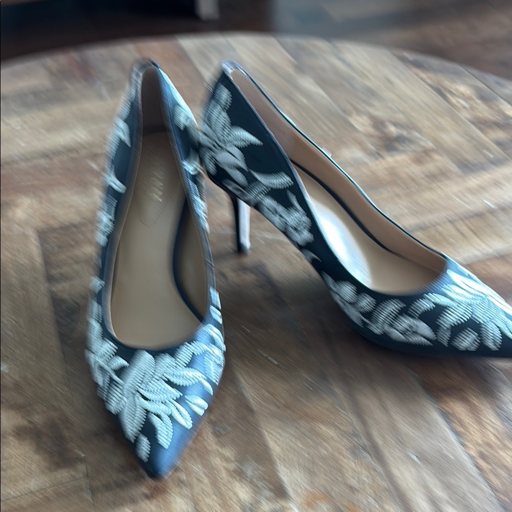 Ralph Lauren Black and White Geometric Heels